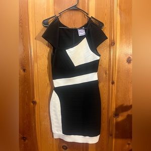 Herve Leger Black & White Bandage Dress